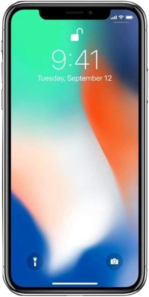 Apple iPhone X, 256GB, Silver - Unlocked (Renewed Premium)