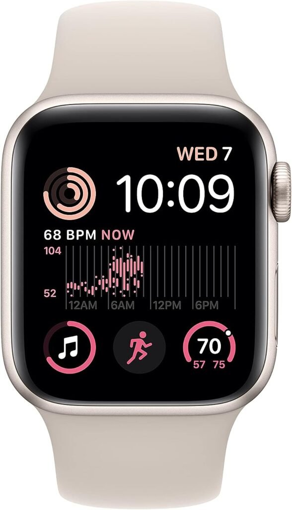 Apple Watch SE (2nd Gen) [GPS 40mm] Smart Watch w/Starlight Aluminum Case  Starlight Sport Band - S/M. Fitness  Sleep Tracker, Crash Detection, Heart Rate Monitor, Retina Display, Water Resistant