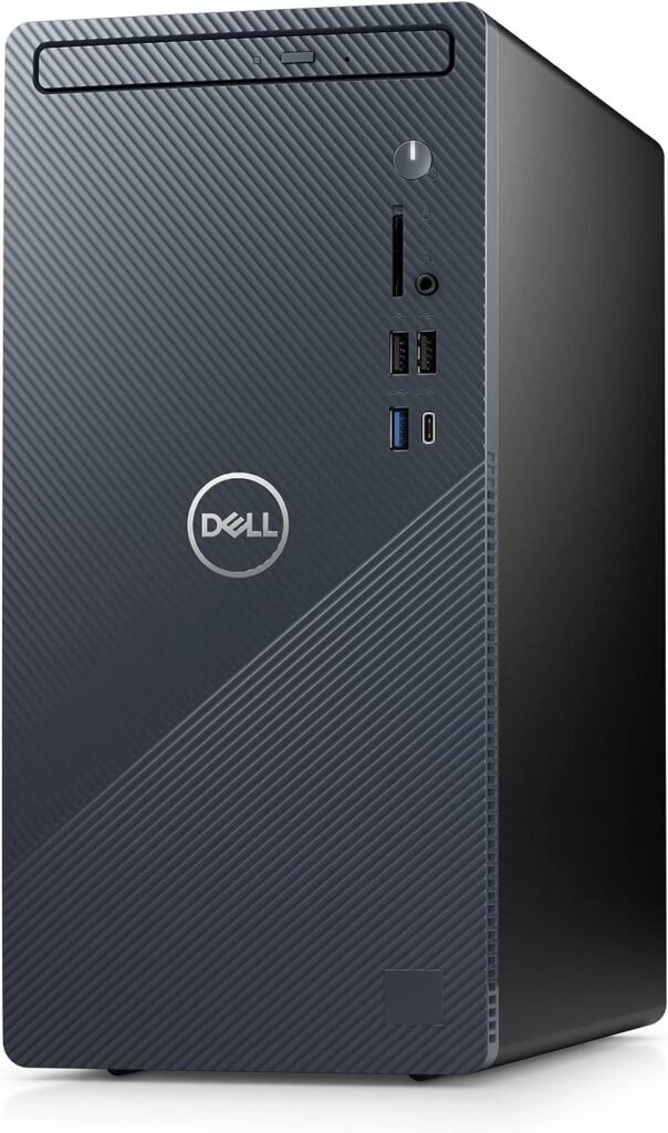 Dell Inspiron 3910 Desktop Computer Tower - 12th Gen Intel Core i5-12400, 16GB DDR4 RAM, 256GB SSD + 1TB HDD, Intel UHD Graphics 730, WiFi 6, HDMI, Bluetooth, USB-C, Windows 11 Home - Blue