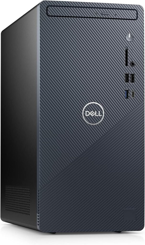 Dell Inspiron 3910 Desktop Computer Tower - 12th Gen Intel Core i5-12400, 16GB DDR4 RAM, 256GB SSD + 1TB HDD, Intel UHD Graphics 730, WiFi 6, HDMI, Bluetooth, USB-C, Windows 11 Home - Blue