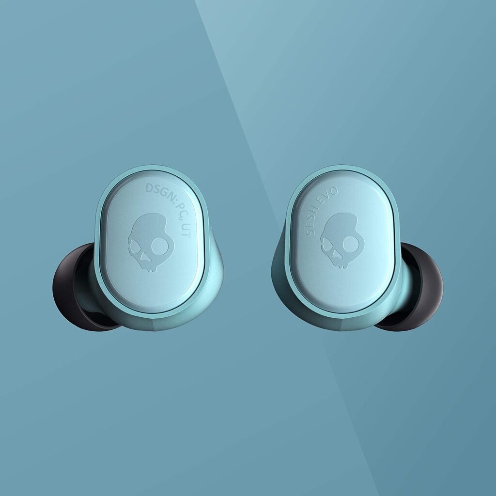 Skullcandy Sesh Evo In-Ear Wireless Earbuds, 24 Hr Battery, Microphone, Works with iPhone Android and Bluetooth Devices - Blue